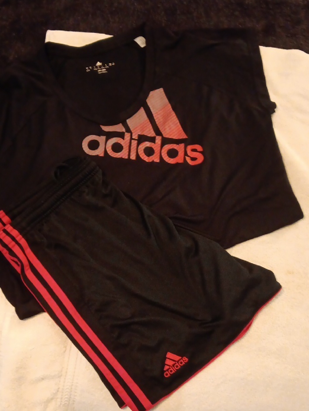 adidas Black Climalite Performance Tee And adidas Short Set. Both Size Large.